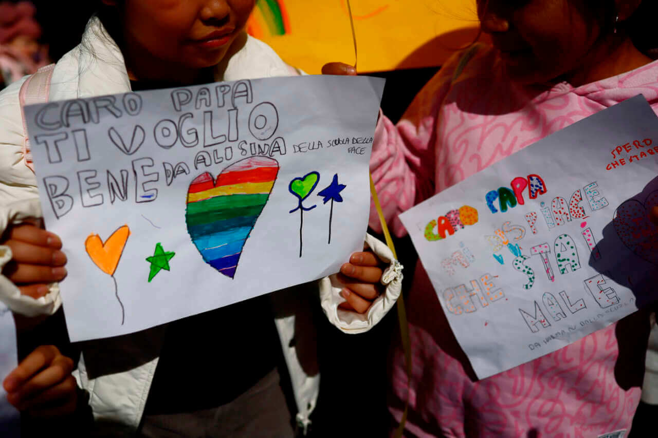 bimba disegno per papa francesco