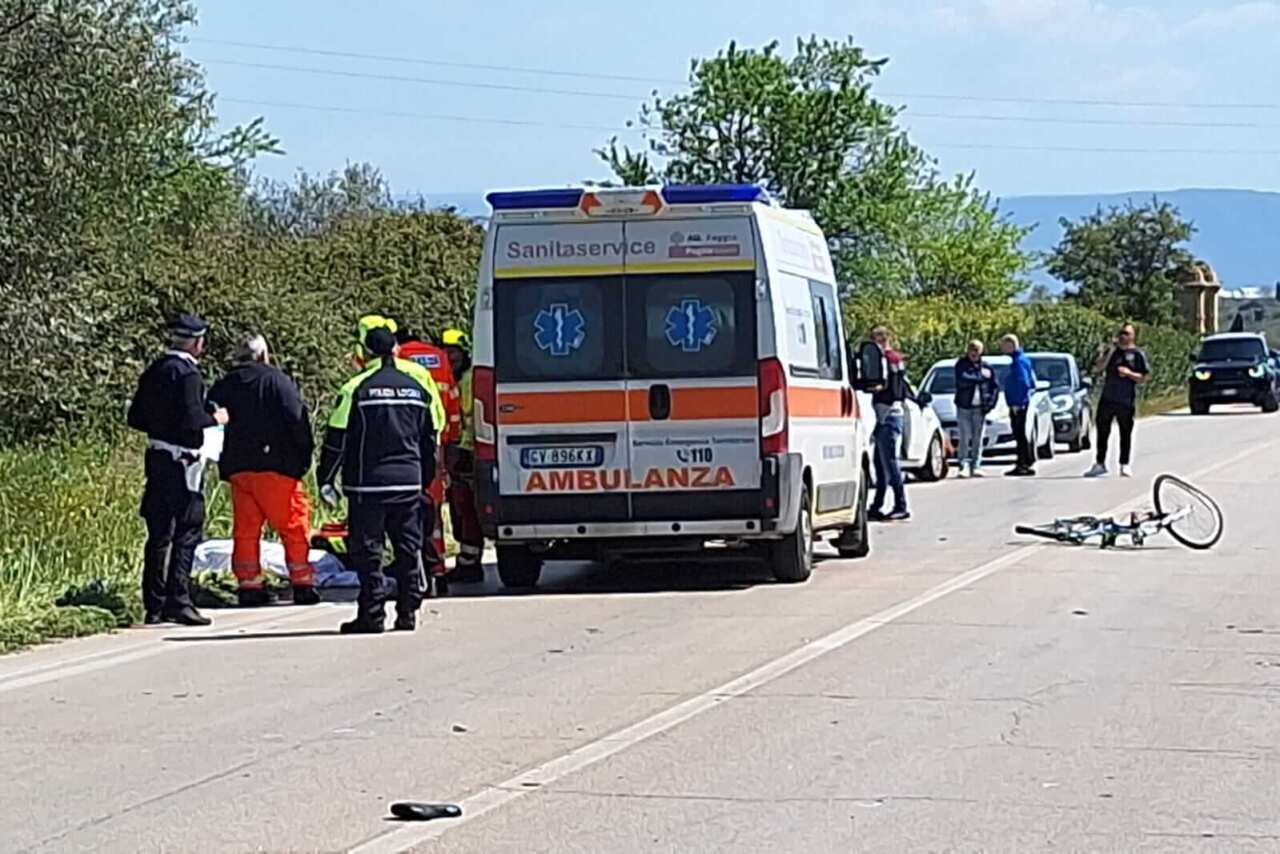 ciclista investito san severo