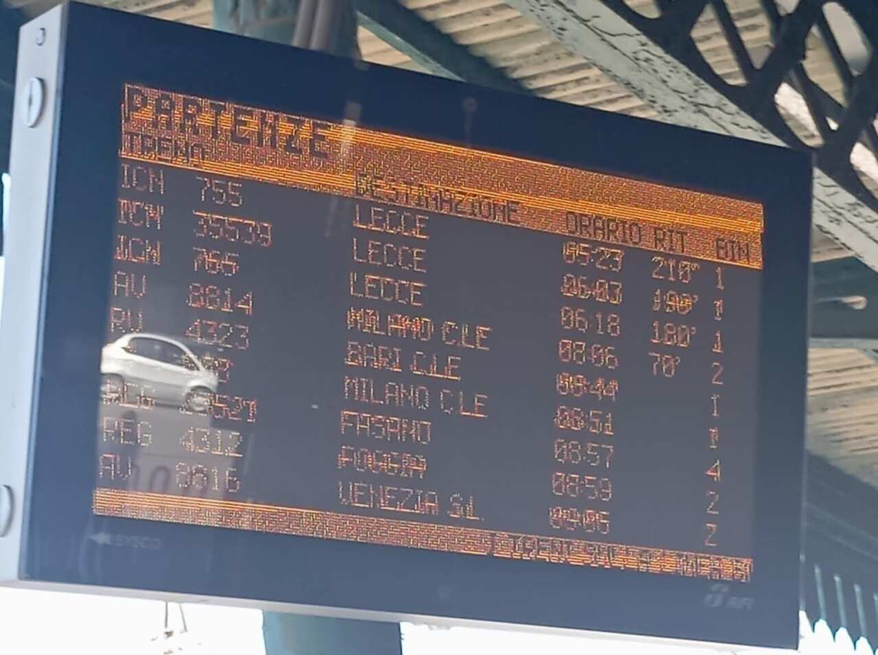 tabella ritardi treni