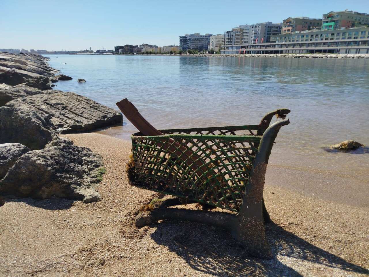 rifiuti spiaggia bari
