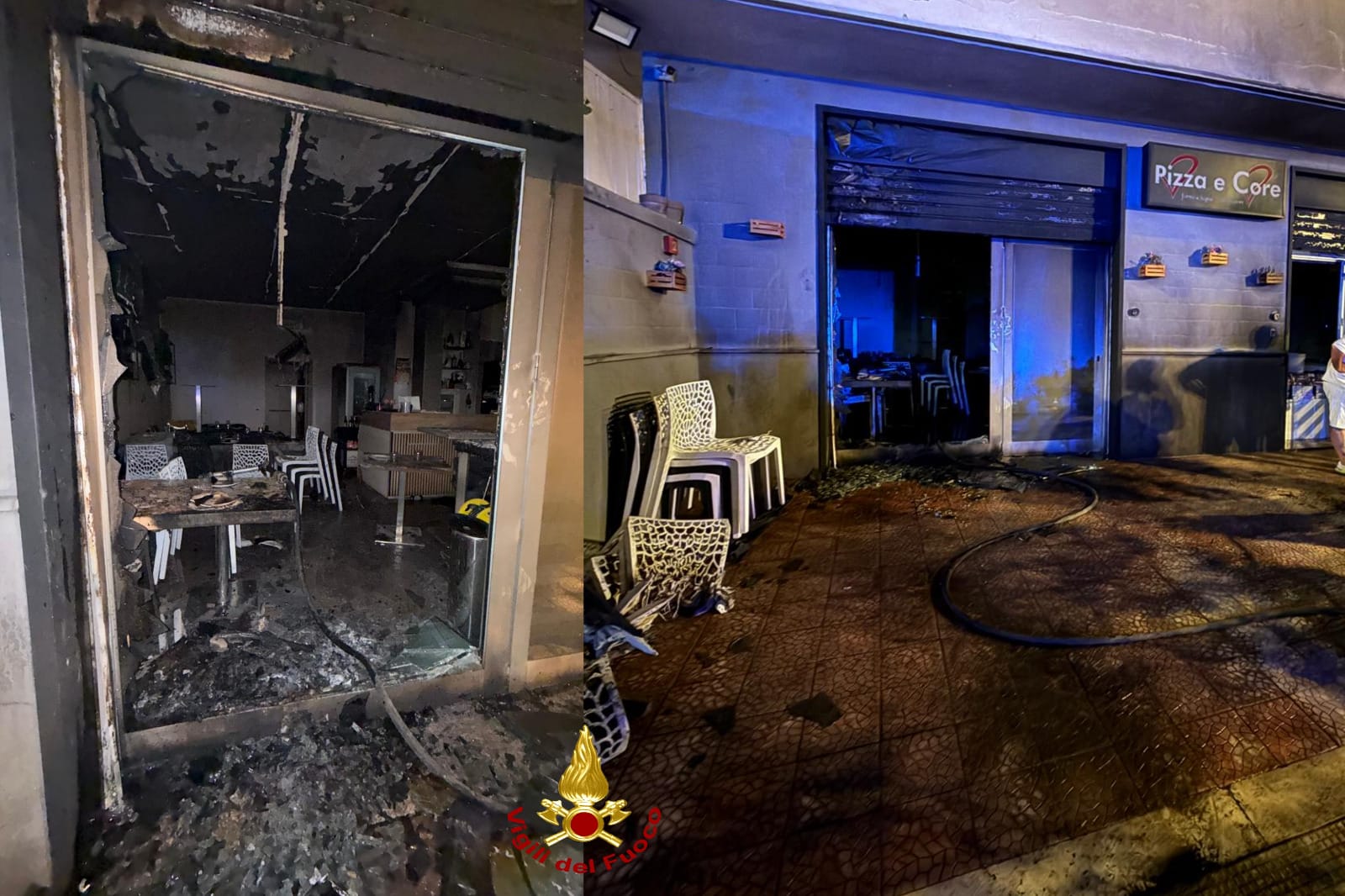 incendio pizza e core carbonara