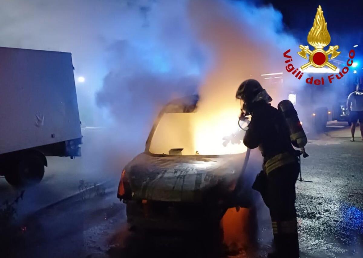 incendio furgone cavallino