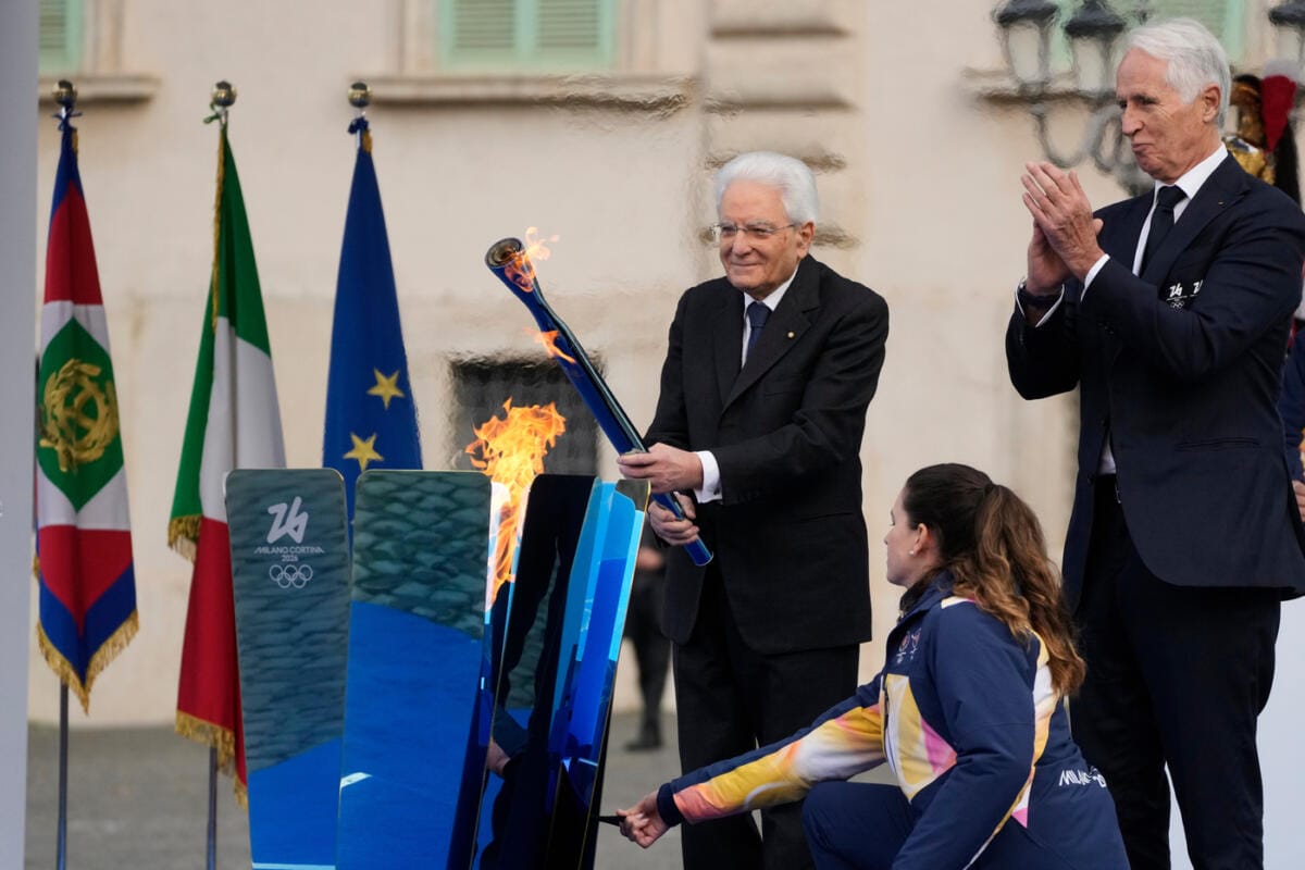 mattarella braciere olimpiadi