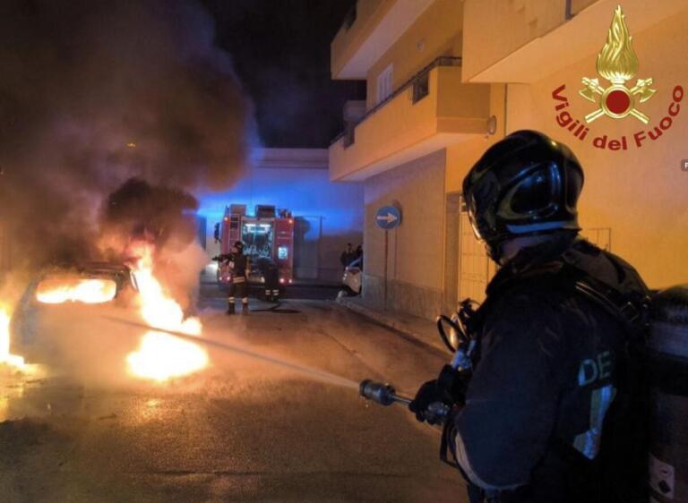 incendio auto nardò