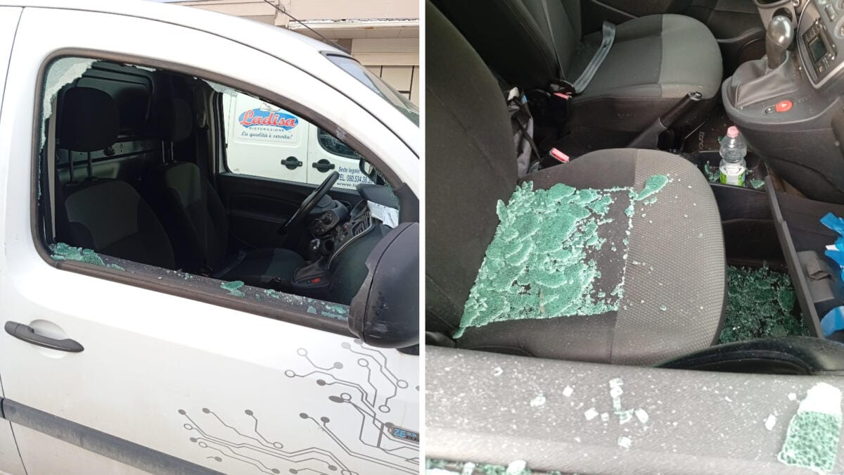 furgone danneggiato ladisa